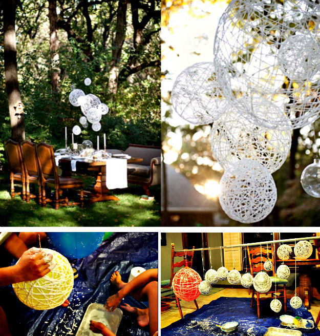 Wedding String DIY Chandeliers Wedding String DIY Chandeliers