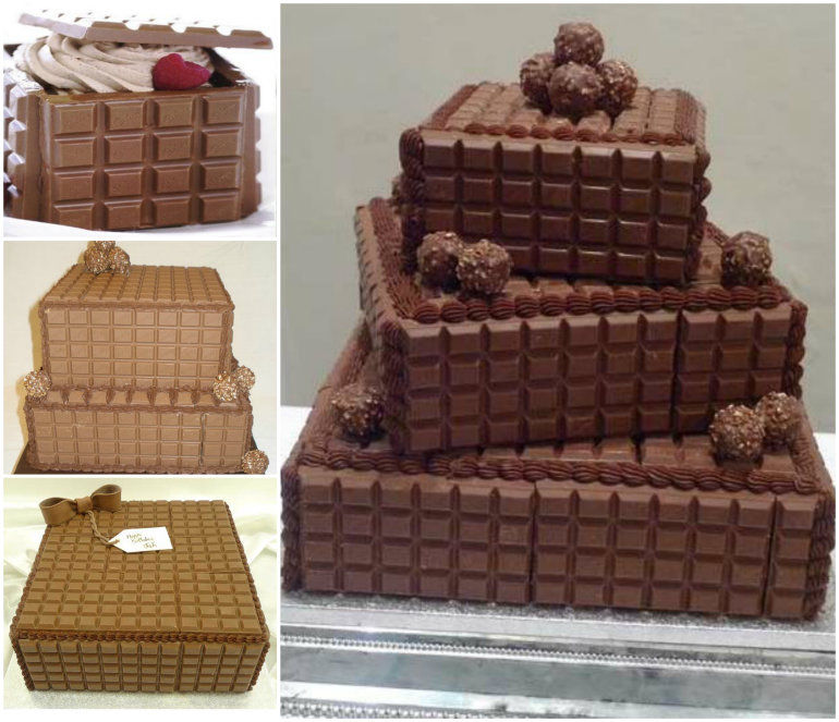 Chocolate Wedding Block Cake