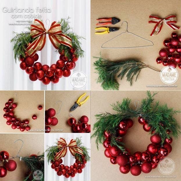 Bauble Ornament Wreath Craft for Christmas