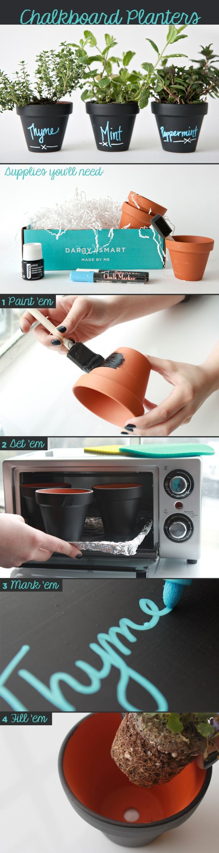DIY Chalkboard Planters DIY Chalkboard Planters