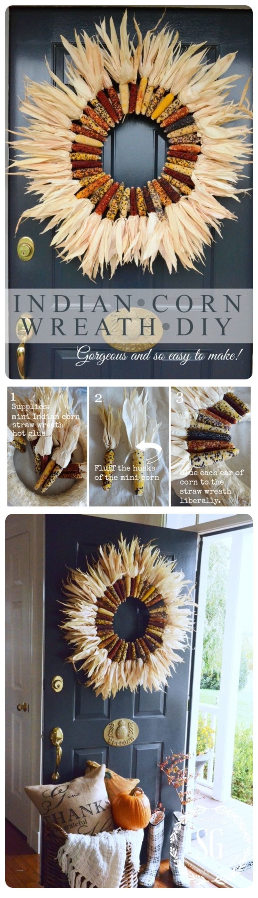 DIY Indian Corn Wreath