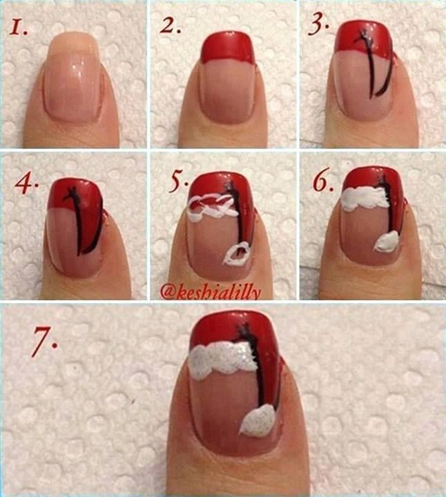Santa Hat Nails Santa Hat Nails