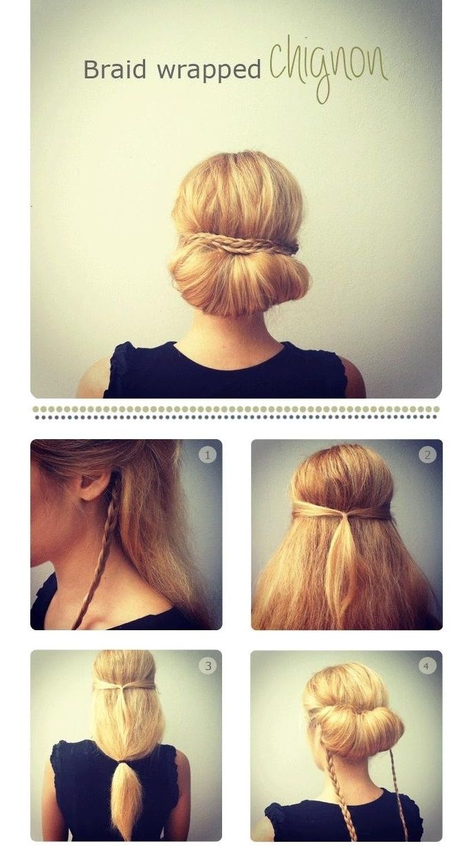 Braid Wrapped Chignon How-To