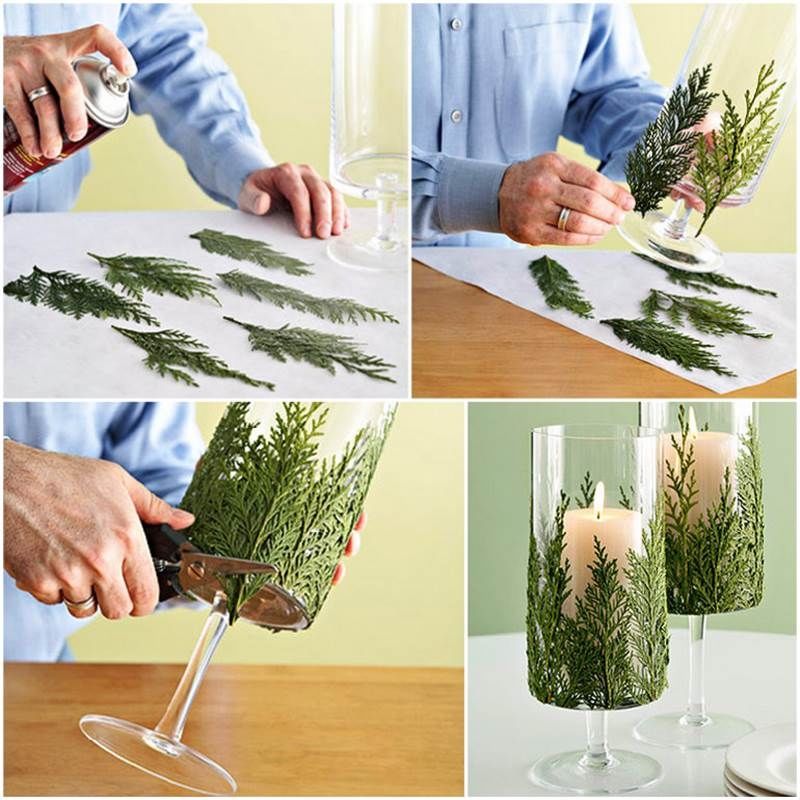 Evergreen Candle Holder for Christmas Evergreen Candle Holder for Christmas