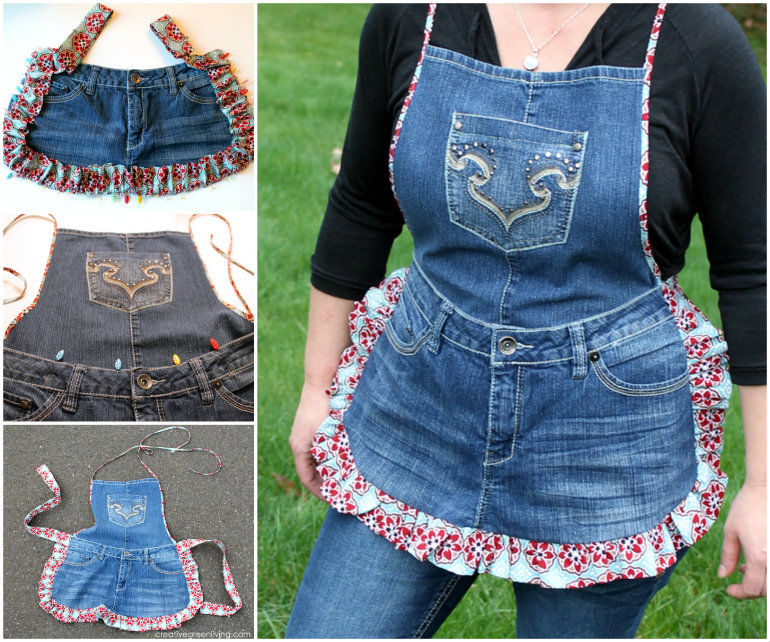 Denim Apron Upcycled