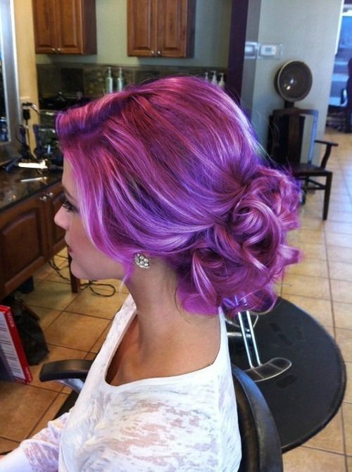 Gorgeous Purple Hair in an Updo Style Gorgeous Purple Hair in an Updo Style