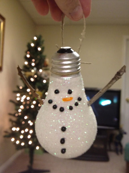 Light Bulb Snowmen Ornaments Light Bulb Snowmen Ornaments