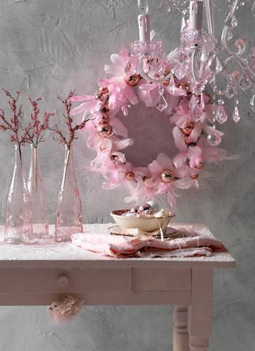 Pretty Pink Christmas Wreath
