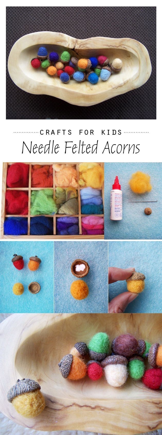 Needle Felted Acorns