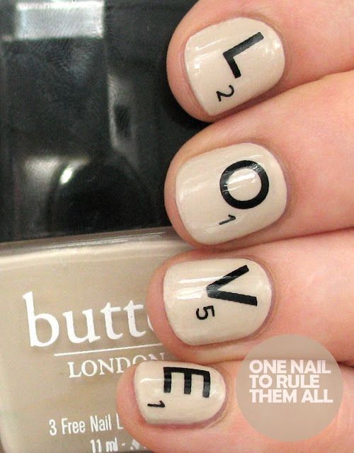Scrabble Love Nails Scrabble Love Nails