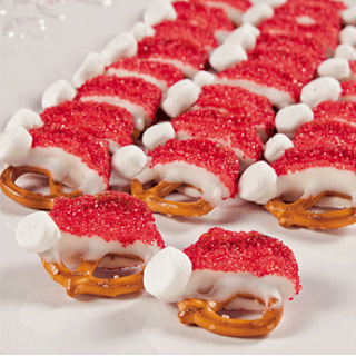 Christmas Santa Hat Pretzels