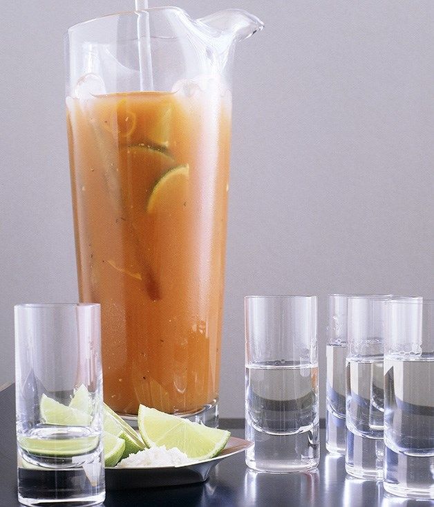 Tequila mixed with Sangrita