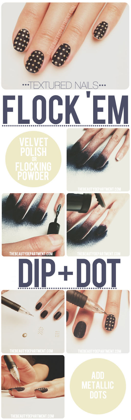 How to make velvet nails with studs How to make velvet nails with studs
