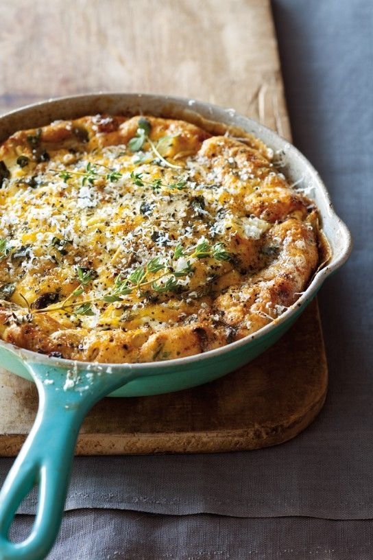 How to make herb fritatta with mushrooms and goat cheese
