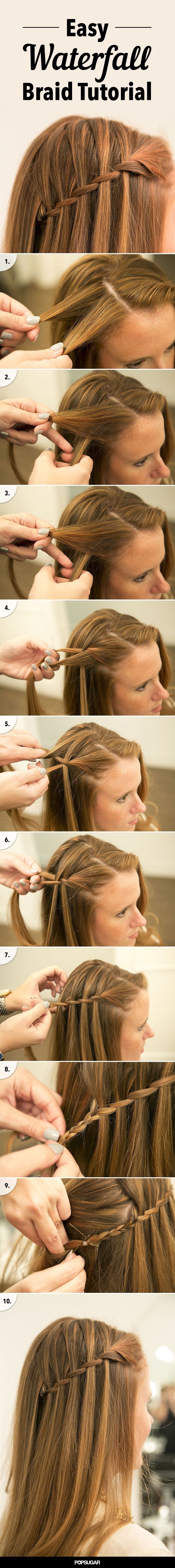Easy Waterfall Braid Tutorial Easy Waterfall Braid Tutorial