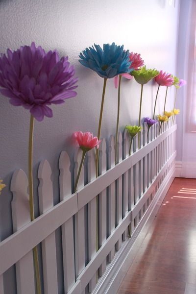 Floral fence for a baby girl nursery