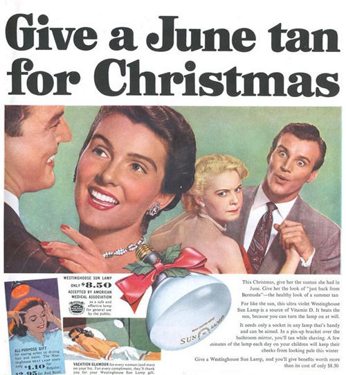 Retro Xmas Ad - Give a June Tan for Christmas