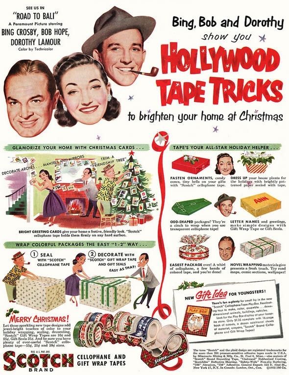 Vintage Christmas Advertisement - Hollywood Tape Tricks