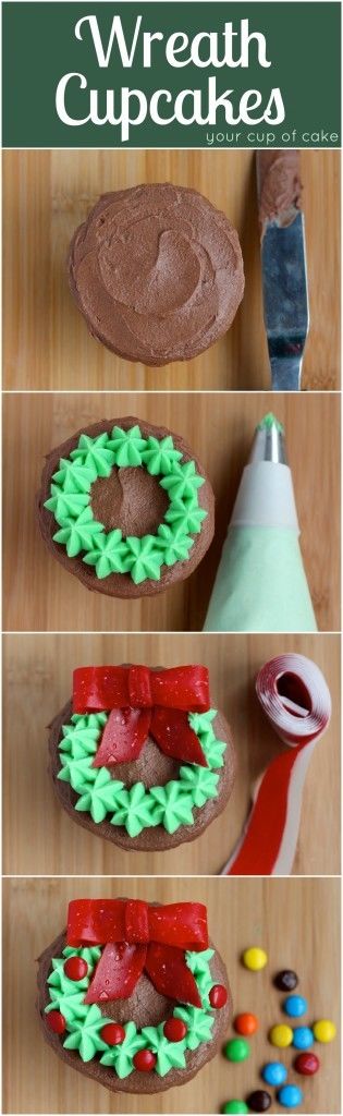 DIY Wreath Cupcakes DIY Wreath Cupcakes