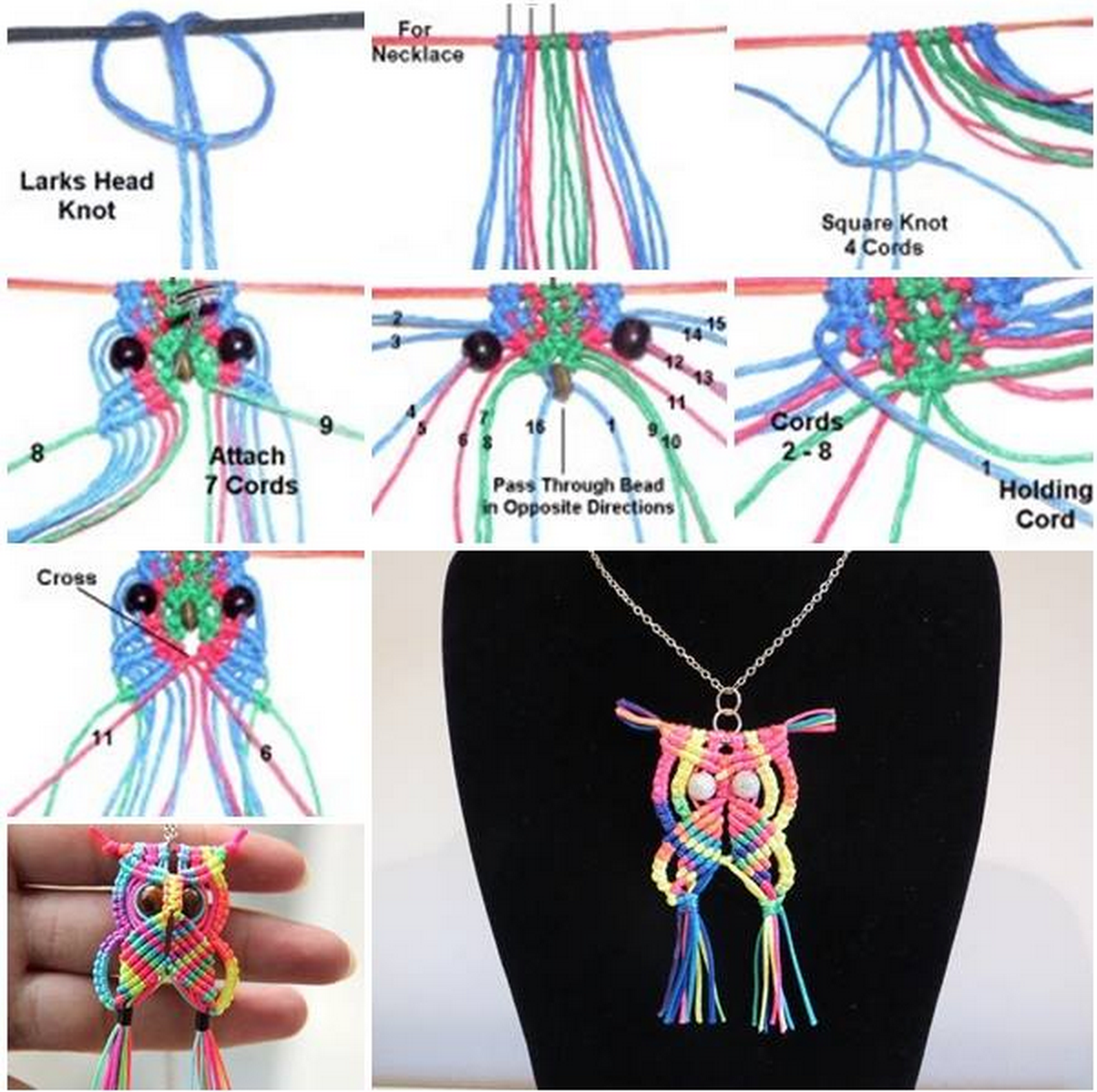 How to create a macrame owl necklace How to create a macrame owl necklace