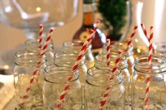 Mason Jars With Candy Cane Straws Mason Jars With Candy Cane Straws