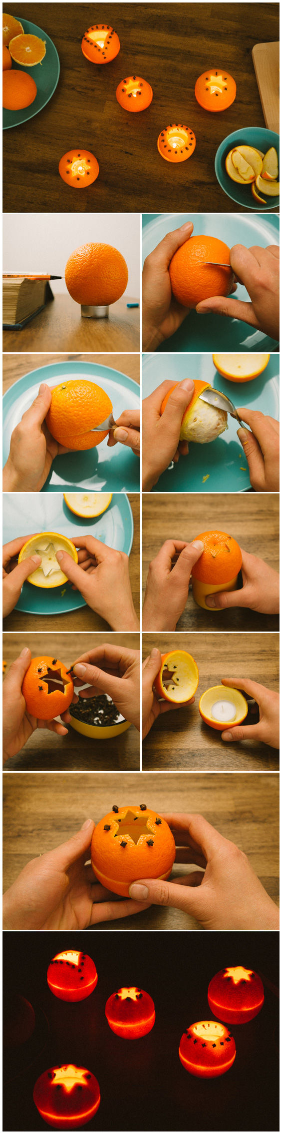 DIY Orange Star Candles