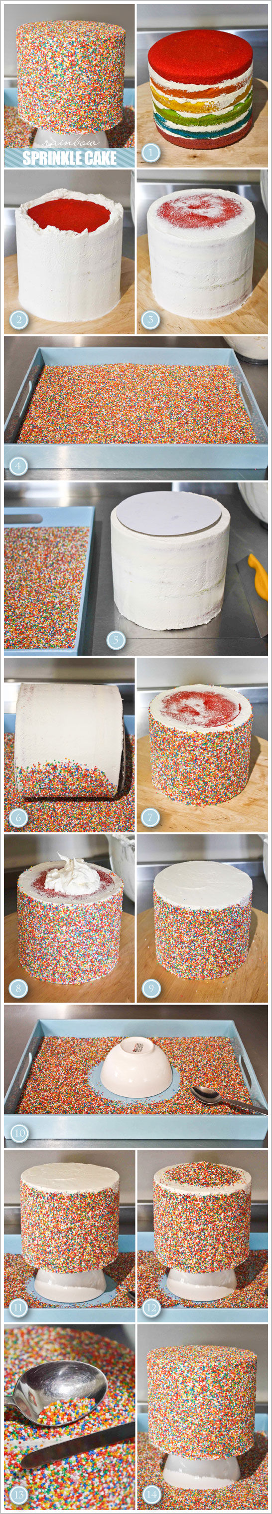 DIY Cake Covered With Sprinkles