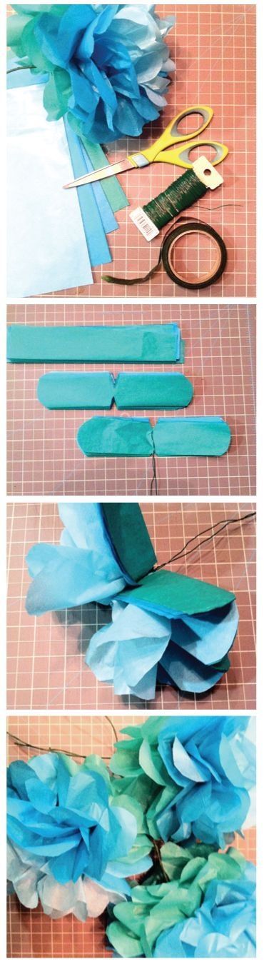 DIY Ombre Tissue Paper Flowers DIY Ombre Tissue Paper Flowers
