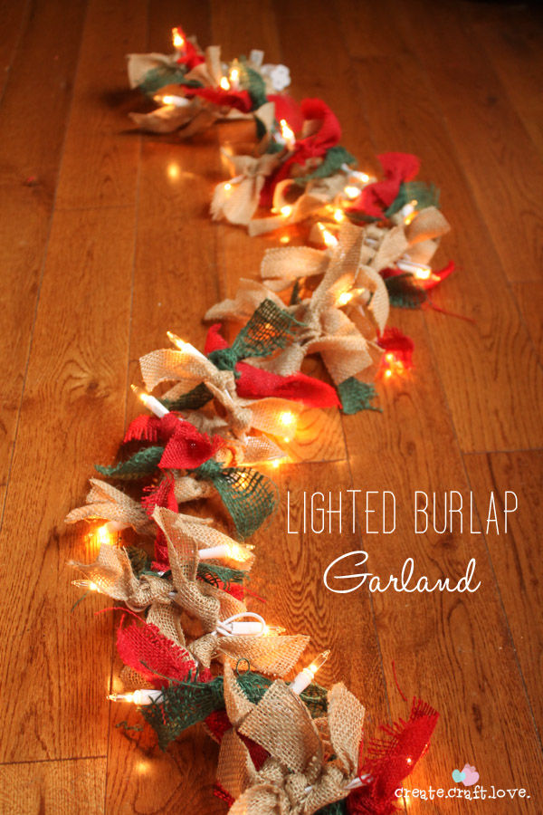 Lighted Burlap Garland Lighted Burlap Garland