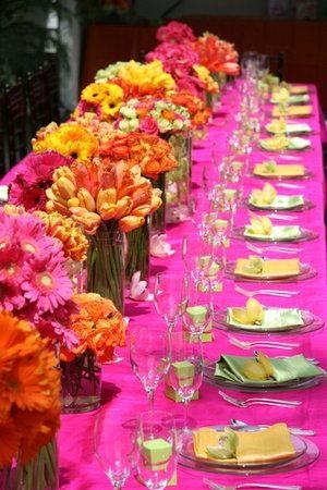 Pink Flower Table