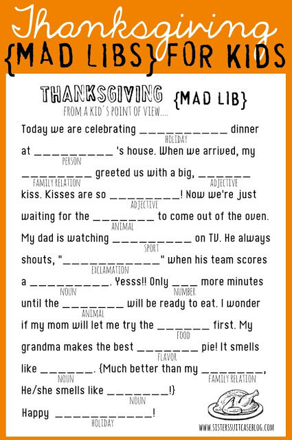 Thanksgiving Mad Libs Thanksgiving Mad Libs