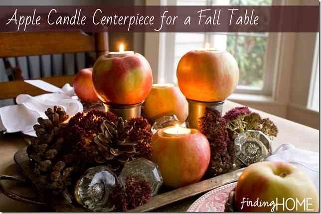 Thanksgiving apple candles