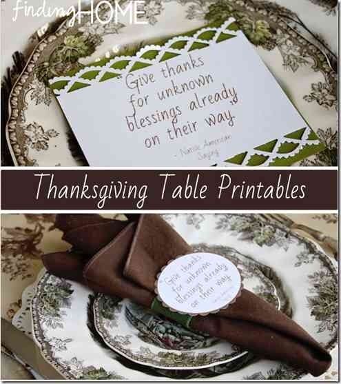 Thanksgiving table printables Thanksgiving table printables