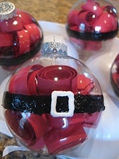 Clear Santa Ornaments