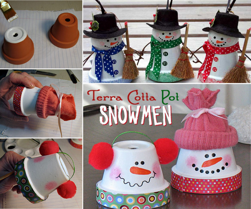 How to make terracotta pot snowmen for Christmas or Winter How to make terracotta pot snowmen for Christmas or Winter