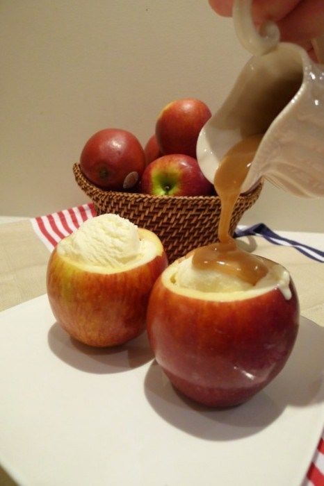 Apple Filled With Ice Cream