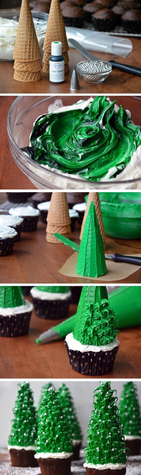 Christmas Tree Cupcake Tutorial