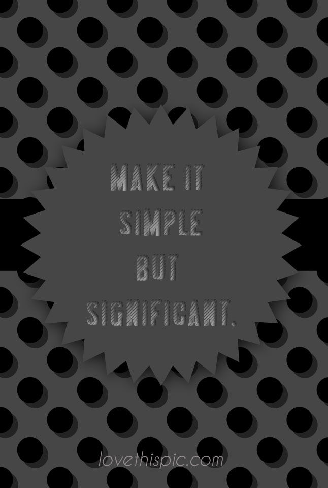Simple but significant