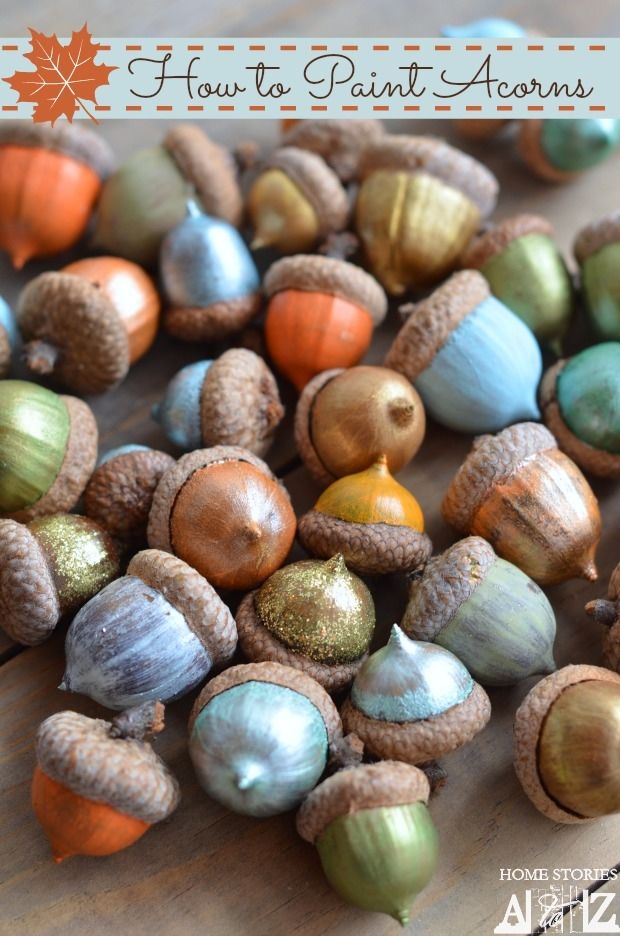DIY Painted Acorns