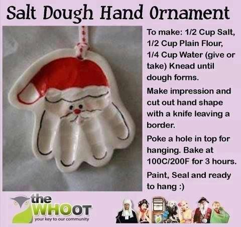 salt dough hand ornament