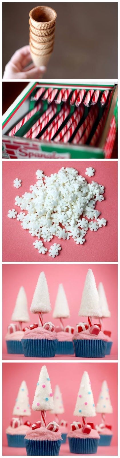 DIY Candy Cane Tree Cupcakes DIY Candy Cane Tree Cupcakes
