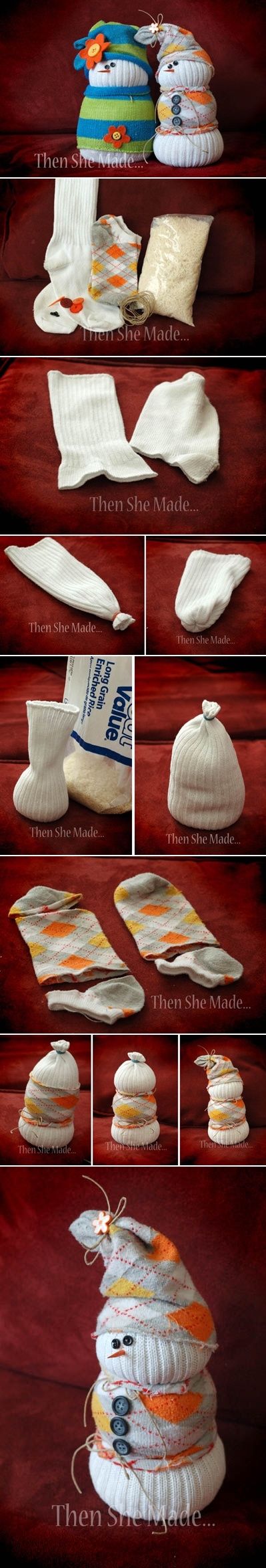 DIY Sock Snowmen Craft