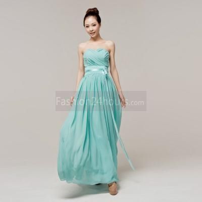  Sweetheart Neck Chiffon Bridesmaid Dresses