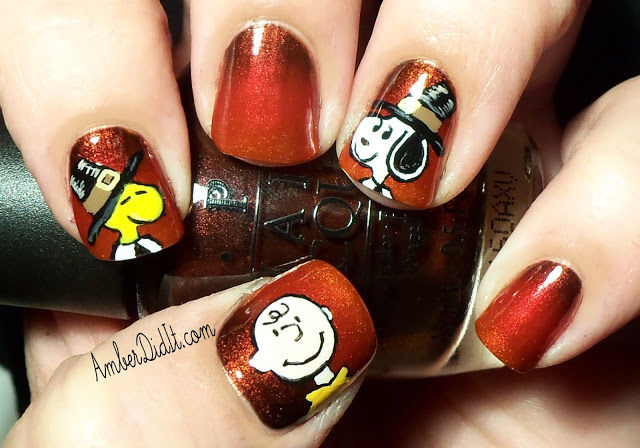 Charlie Brown Thanksgiving Nails