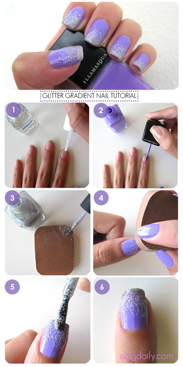 DIY Glitter Gradient Nails