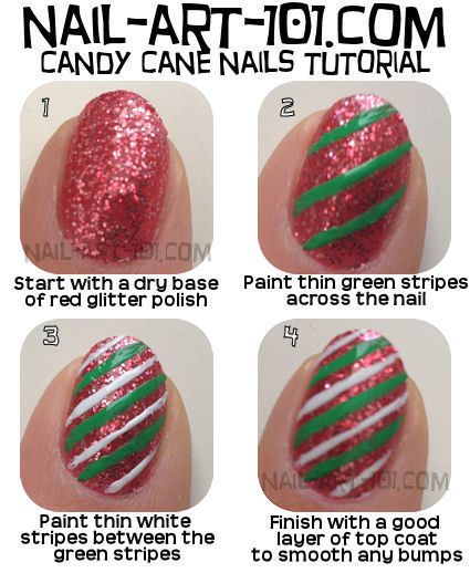 DIY Candy Cane Nails DIY Candy Cane Nails
