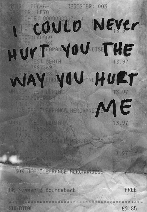 The way you hurt me