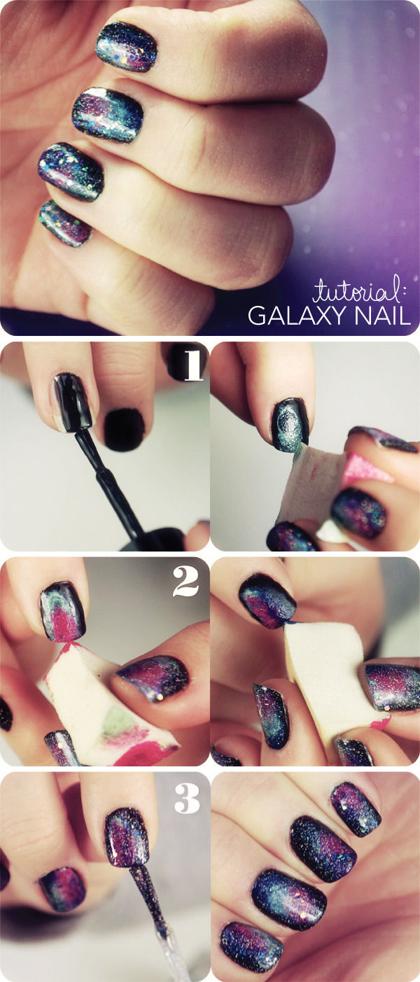 DIY Galaxy Nails DIY Galaxy Nails
