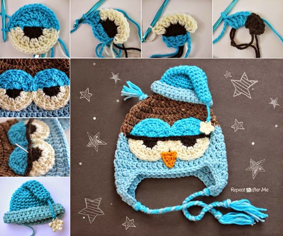 How to make crochet owl hat How to make crochet owl hat