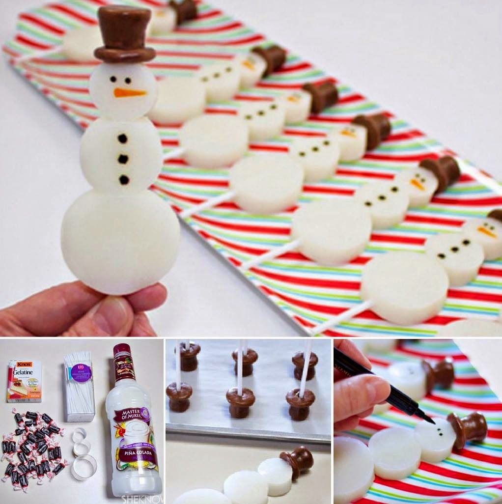 How to make jello snowman shot pops